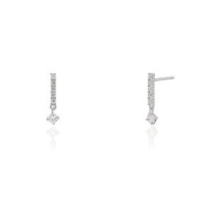 NWT Monica Bar Drop Stud Earrings // Sterling Silver + CZ